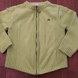 Tuc Tuc Full Zip Knit Cardigan Sweater Green 3t